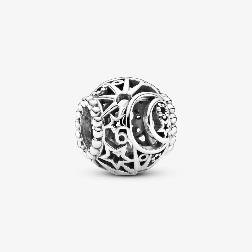 [พร้อมส่ง สินค้าแท้   ] Pandora Openwork Sun, Stars & Moon Charm