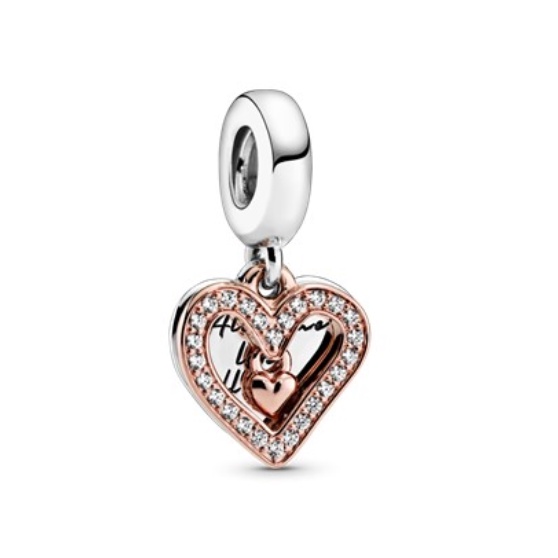[พร้อมส่ง สินค้าแท้  ] Pandora Sparkling Freehand Heart Dangle Charm