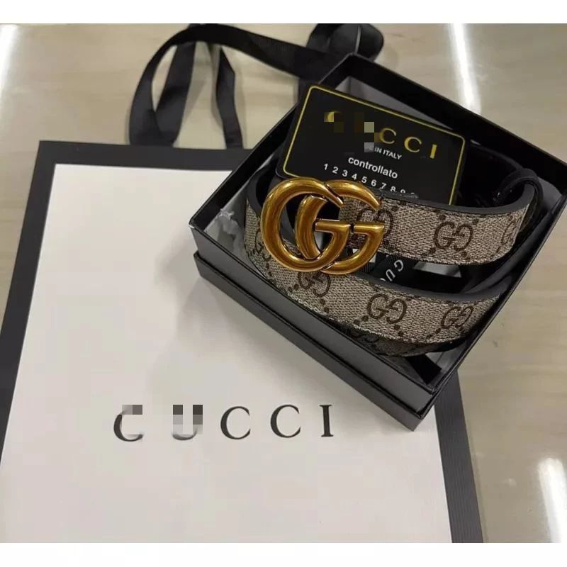 พร้อมส่ง  เข็มขัดหนัง g หัวทอง +อุปกรณ์ ใส่ได้ทั้งหญิงและชาย รุ่นสายเล็ก