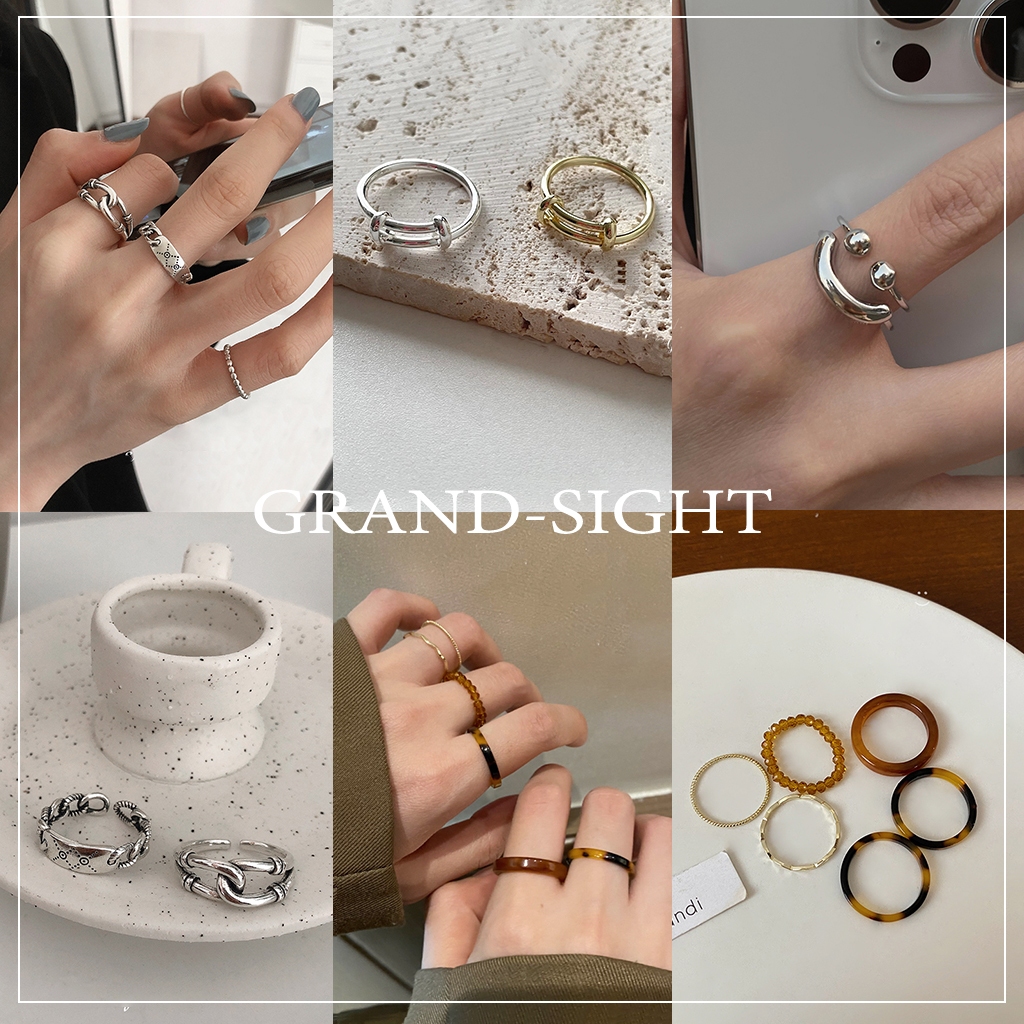 พร้อมส่ง  แหวนเซ็ตแฟชั่น แหวนสายฝอ แหวนเซ็ต ฟรีไซส์ ปรับได้