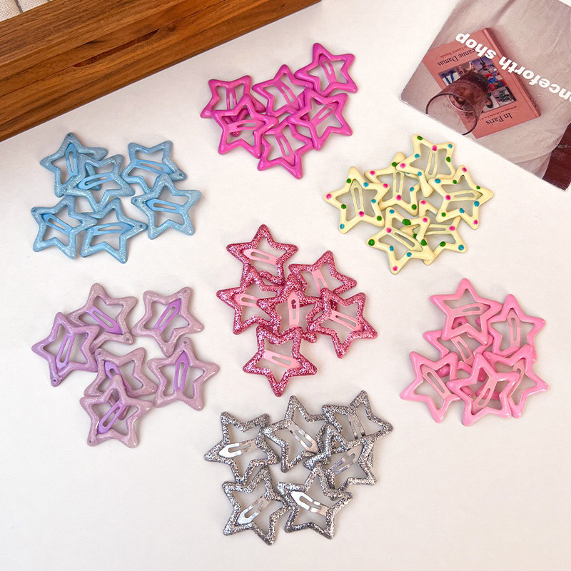 พร้อมส่งจากไทย กิ๊บติดผมรูปดาวสไตล์y2kขนาด3cm. 6ชิ้น/เซท กิ๊บติดผมน่ารัก กิ๊บติดผมแฟชั่น