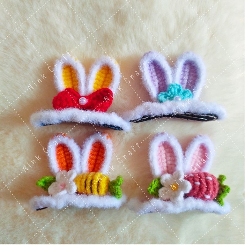 (พร้อมส่งในไทย)กิ๊บถักหูกระต่าย/กิ๊บ3มิติ/งานแฮนด์เมด