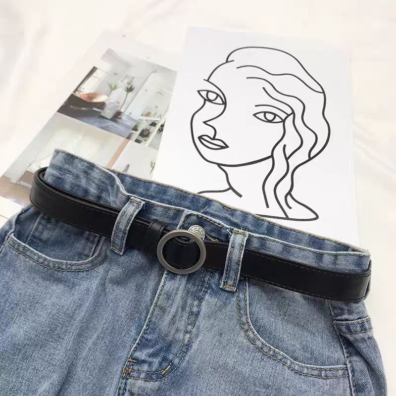 [พร้อม​ส่ง]​เข็มขัดหัวกลม เข็มขัดหนังแฟชั่นเกาหลี​M902