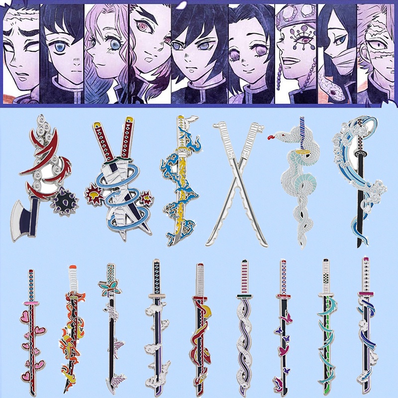 พวงกุญแจ จี้เข็มกลัด รูปการ์ตูนอนิเมะ Demon Slayer เหมาะกับของขวัญ สไตล์ญี่ปุ่น