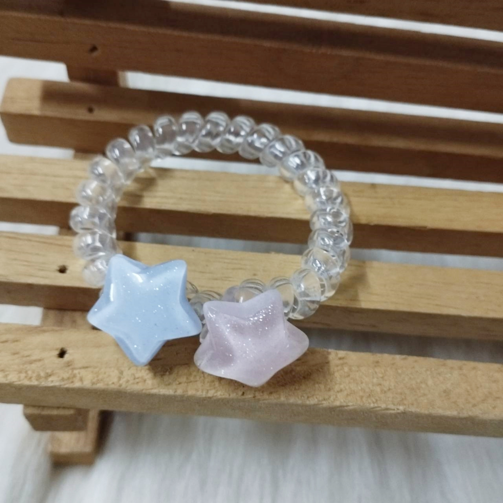 ยางมัดผม แบบเกลียว สายโทรศัพท์ ดาว / ของใหม่ค่ะ