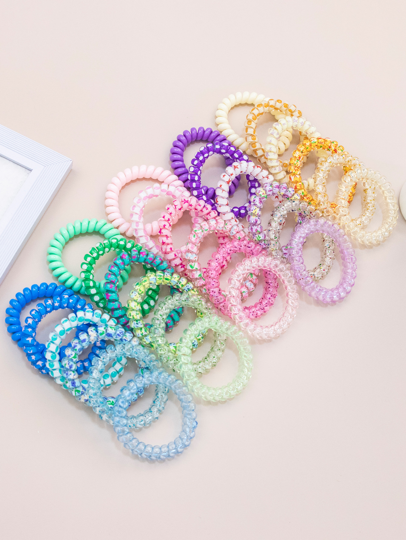 ยางรัดผม สีเหลือง สีม่วง สีชมพู สีฟ้า สีเขียว สีแคนดี้ สําหรับเด็กผู้หญิง 6 ชิ้น
