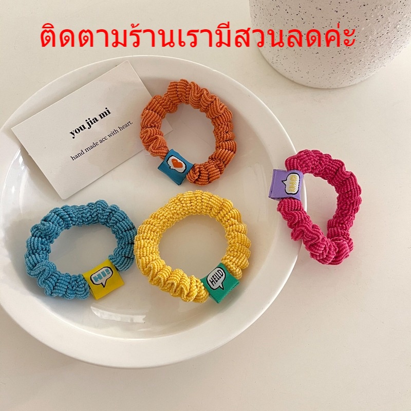 ยางรัดผมผ้าลูกฟูกน่ารักสไตล์เกาหลีอุปกรณ์เสริมสําหรับตกแต่งผมA07-01-5