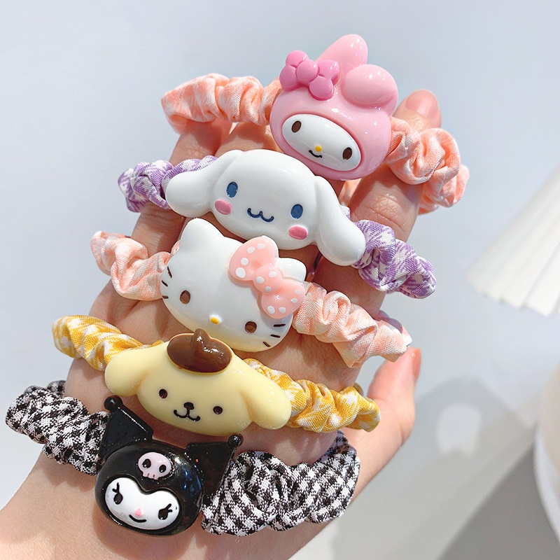 ยางรัดผมรูปทรง Hello Kitty น่ารักสไตล์เกาหลีสําหรับเด็กผู้หญิง