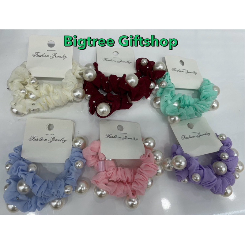 ยางรัดผมแฟชั่นมุกคละสี 1โหล 12ชิ้นขายยกโหล