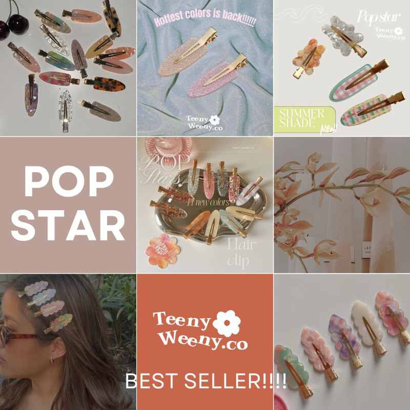 *ราคาต่อชิ้น**12สีใหม่⚡️  70สี best seller กิ๊บแต่งหน้า  TeenyWeeny.co➰✨ pop star กิ๊บตแต่งหน้าo