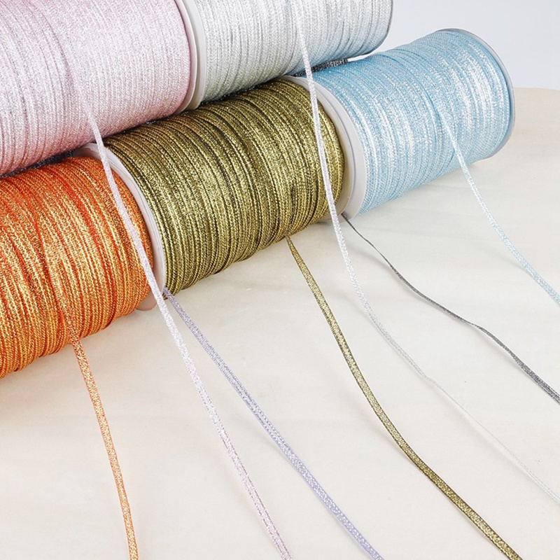 ริบบิ้นกล่องของขวัญ สีทอง สีเงิน สําหรับทําเครื่องประดับ ต่างหู 20 หลา DIY