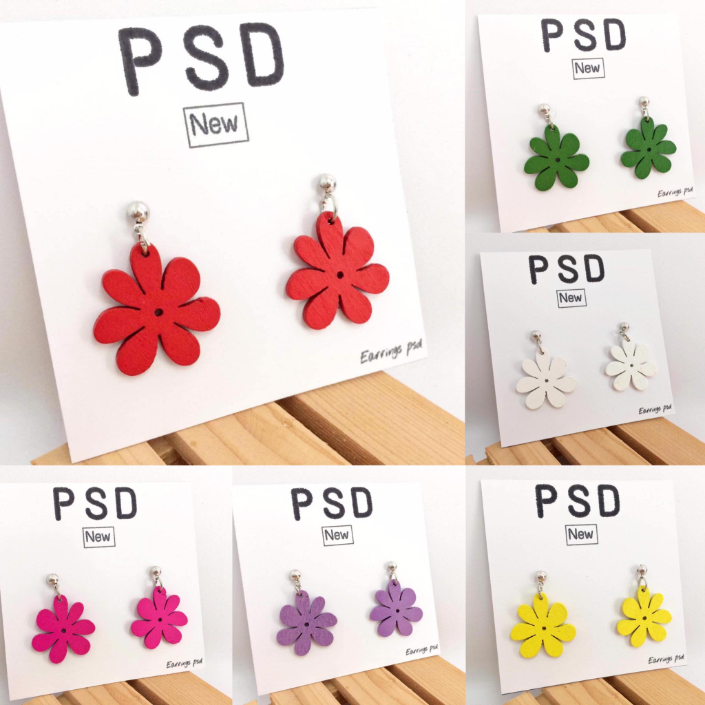 ร้านไทย  ต่างดอกไม้ ต่างหูมินิมอล ต่างหูเกาหลี
