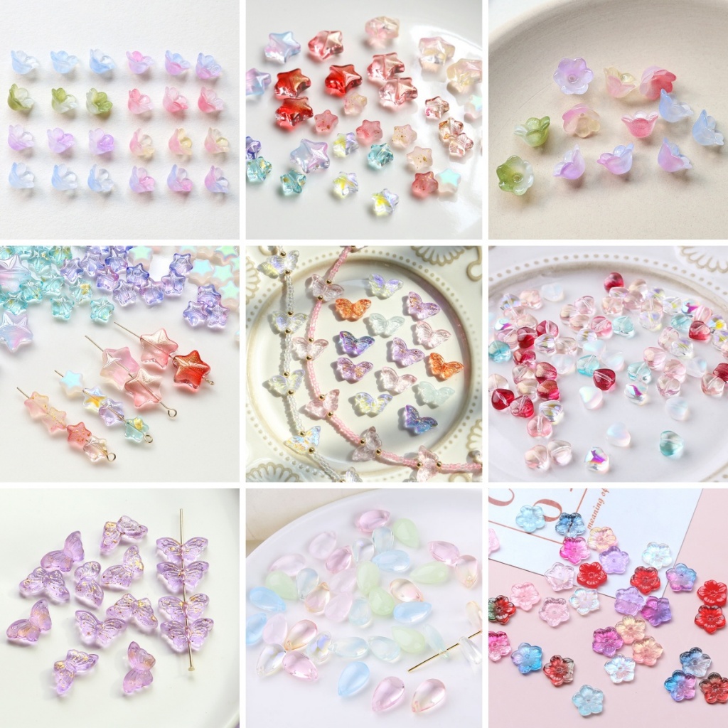 ลูกปัดแก้ว รูปดาวห้าแฉก สีทอง สําหรับทําเครื่องประดับ แฮนด์เมด Diy จํานวน 20 ชิ้น