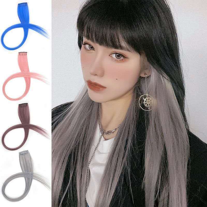 วิกผมยาวตรง สีย้อม แฟชั่นสําหรับผู้หญิง ต่อผมทำสี ต่อผมทำสี วิก วิกผม ผมปลอม