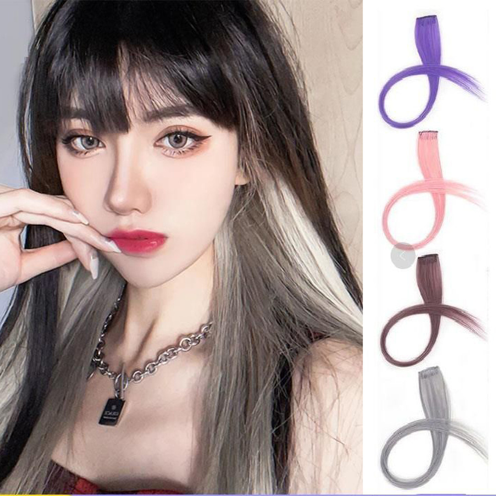 วิกผมย้อมสี ไฮไลท์ ไล่โทนสี แบบแขวนหู มองไม่เห็น และไร้รอยต่อ ธรรมชาติ สําหรับย้อมสีหู