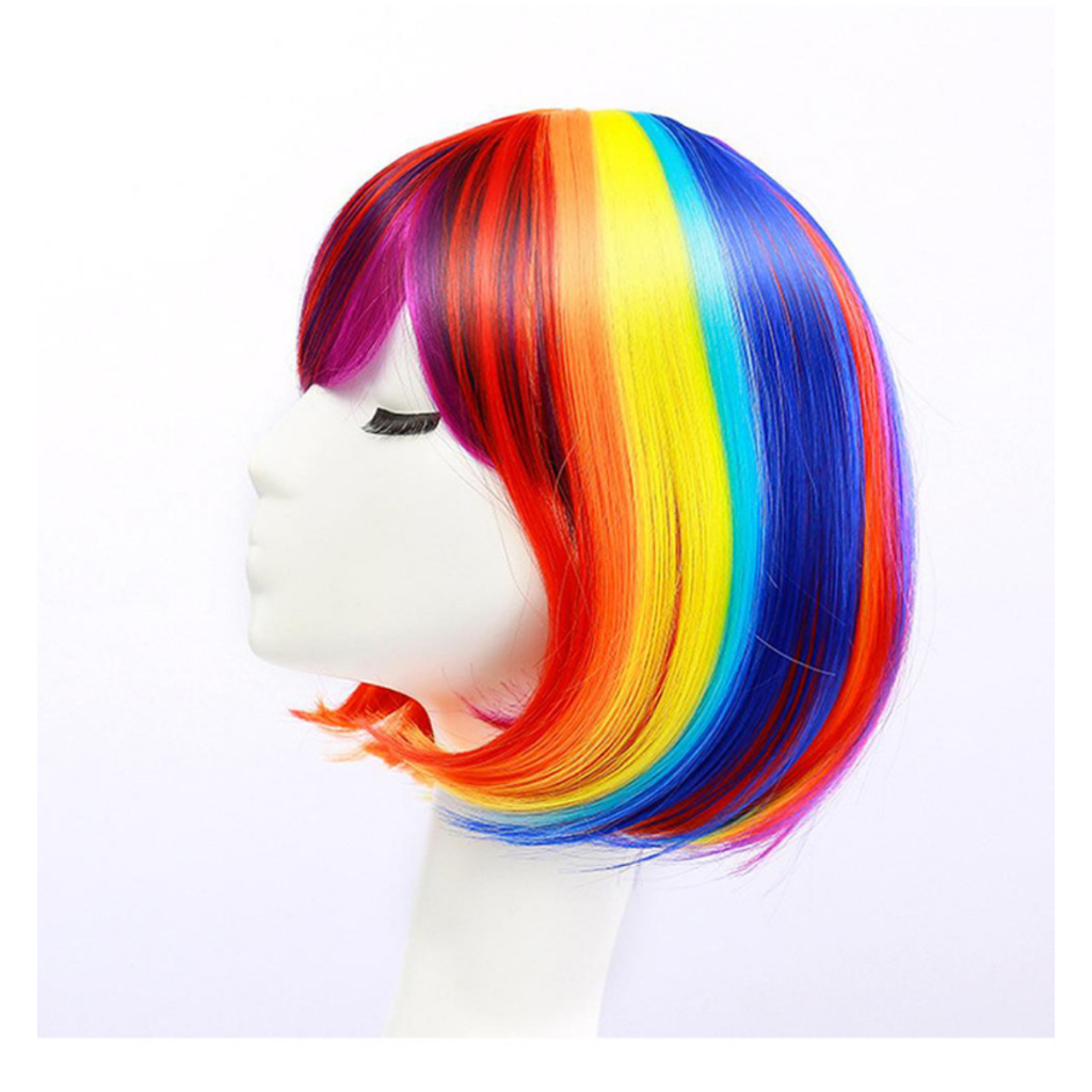 วิกผมสายรุ้ง วิกผมสั้น wig cosplay
