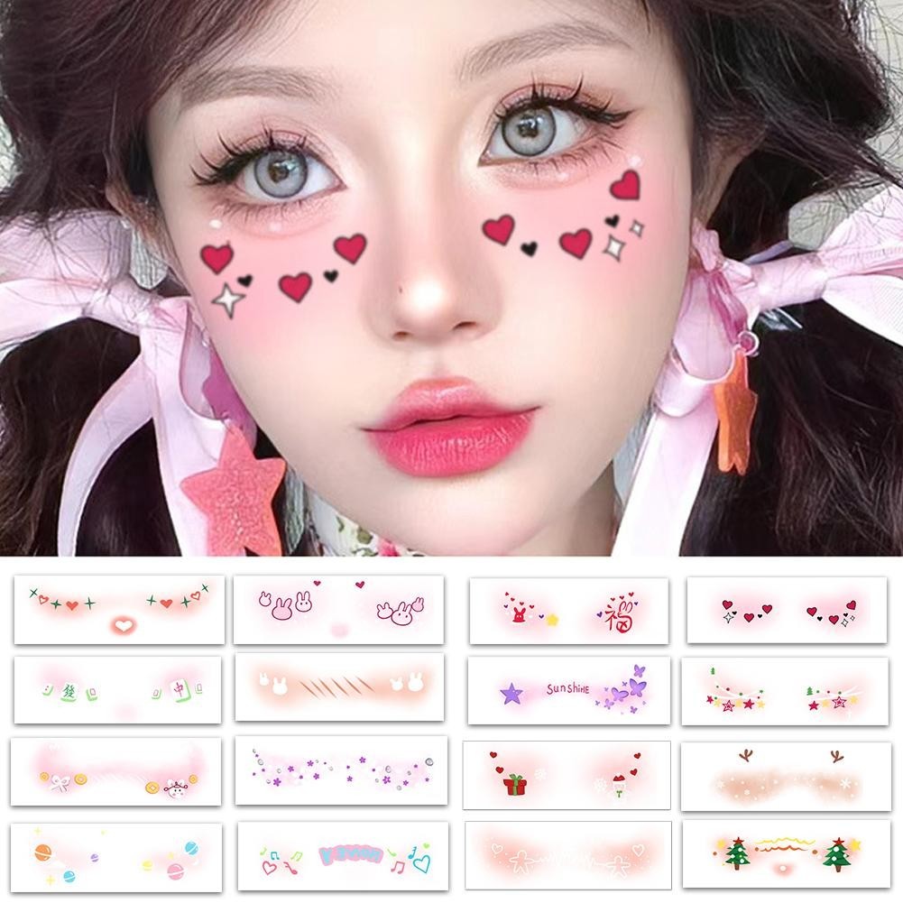 สติกเกอร์รอยสักชั่วคราว ลายคริสต์มาส ปีใหม่ น่ารัก กันน้ํา ติดประดับโบว์