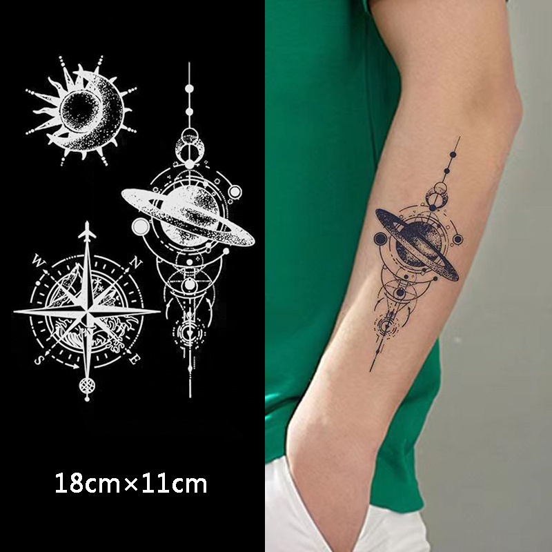 สติกเกอร์รอยสักชั่วคราว ลายดอกโบตั๋นปลอม ดอกกุหลาบ ผีเสื้อ ลูกไม้ 3D สําหรับผู้หญิง HENG