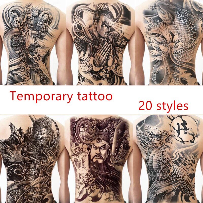สติกเกอร์แทททู ติดร่างกายชั่วคราว กันน้ำ ขนาดใหญ่