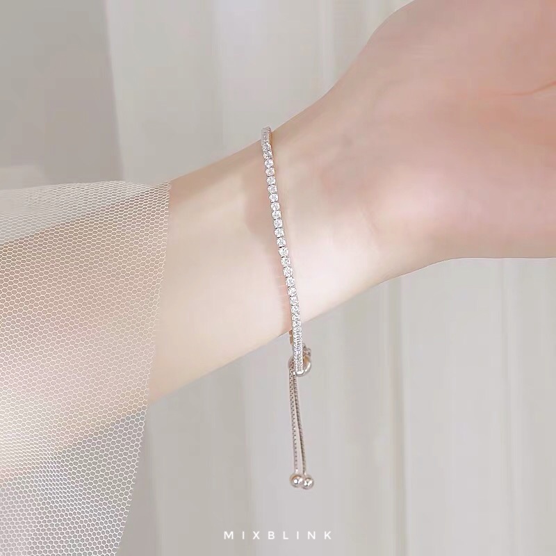 สร้อยข้อมือ เงินแท้ 92.5% ส่งฟรี EMS ♡ รุ่น Diamond ♡ -  ( #F1 )