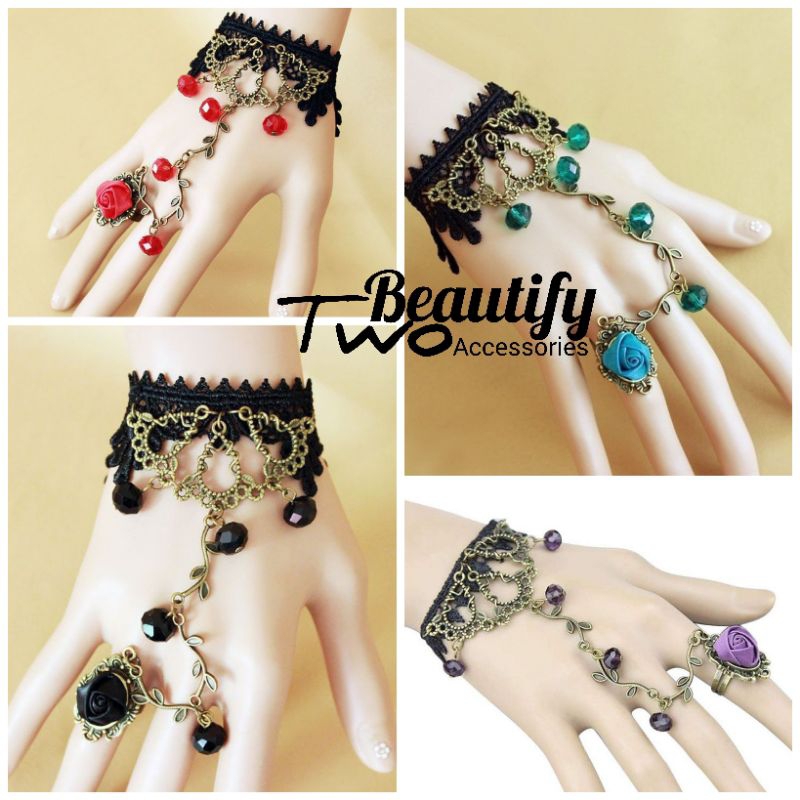 สร้อยข้อมือดอกกุหลาบหลากสีสไตล์โกธิค เสน่ห์ที่เป็นตัวของตัวเอง