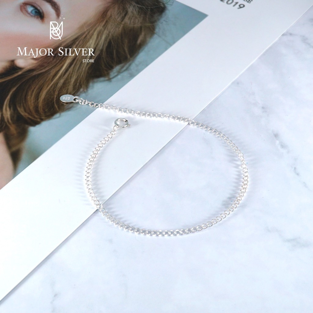สร้อยข้อมือเงินแท้92.5% สร้อยTR45  เกาหลีสุดๆ ใส่ได้ในทุกโอกาส Major Silver  :  Eb-TR45