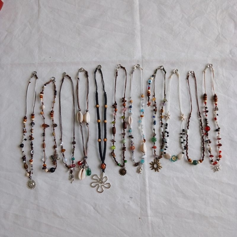 สร้อยคอ สร้อยถักเชือกเทียน handmade สร้อยแฟรี่ สร้อยฮิปปี้ สร้อยใส่ไปงานดนตรี