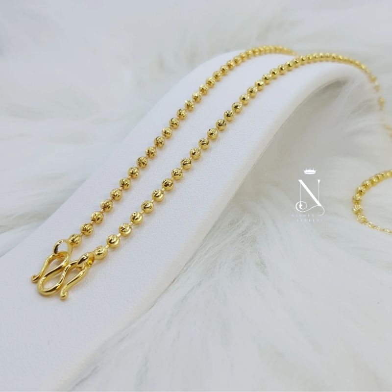 สร้อยคอทQง เม็ด3มิล 1บ พรีเมี่ยม เทียบแท้ สวยทนมาก ประจำวัน หญิง