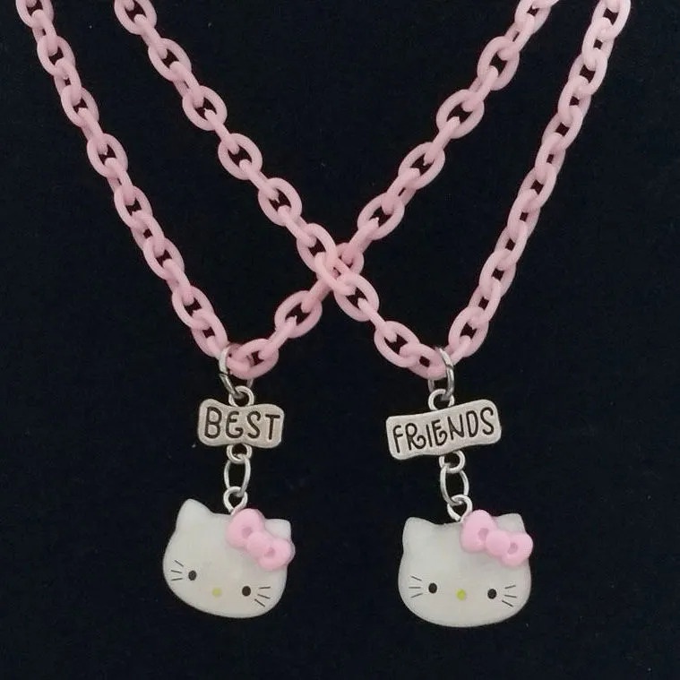 สร้อยคอโซ่ จี้การ์ตูนแมว KT สีชมพู เครื่องประดับ สําหรับผู้หญิง