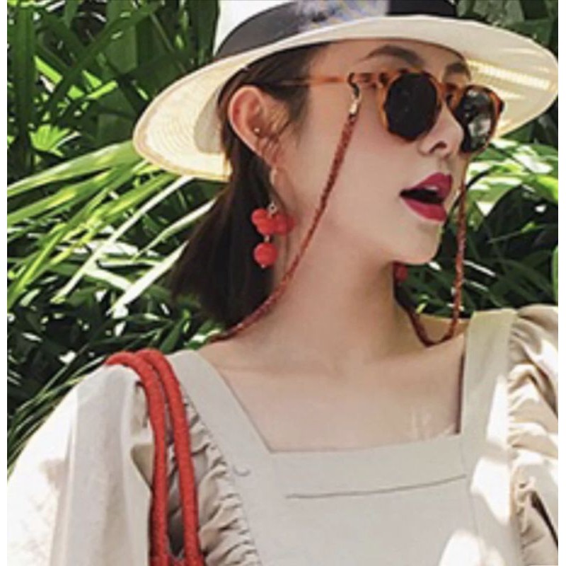 สายคล้องแมส-คล้องแว่นสายโซ่สีแนวหินอ่อนหลากสี(พร้อมส่ง)