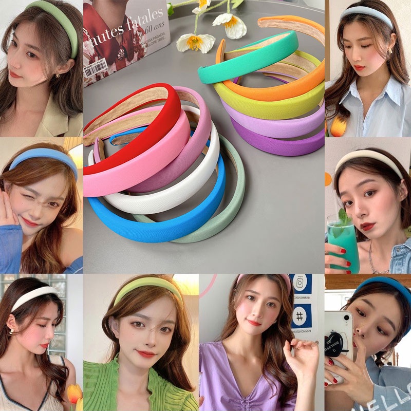 สายคาดศีรษะฟองน้ําสีแคนดี้แฟชั่นฤดูร้อน 2021 สําหรับผู้หญิง