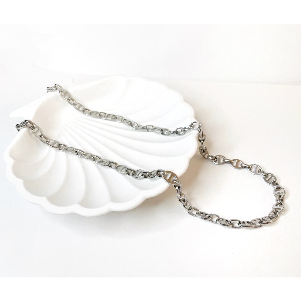 [สินค้ารุ่น S09] Stainless Steel Neck Chain 6mm  สร้อยคอสแตนเลสแท้ 100%  หนา 6 mm รับประกันสินค้า