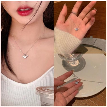 เกาหลีรูปแบบใหม่ สร้อยคอแฟชั่น จี้มงกุฎนางฟ้า หรูหรา เรียบง่าย สําหรับผู้หญิง