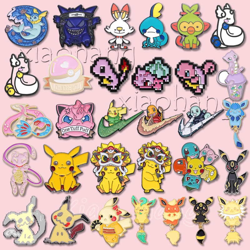 เข็มกลัด รูปการ์ตูน Pokemon Enamel Pins Elf Pocket Monster Pikachu เครื่องประดับ สําหรับเพื่อน