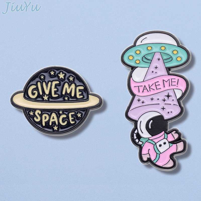 เข็มกลัด รูปการ์ตูนนักบินอวกาศ UFO Take Me เครื่องประดับ ของขวัญ สําหรับนักเรียน ครู