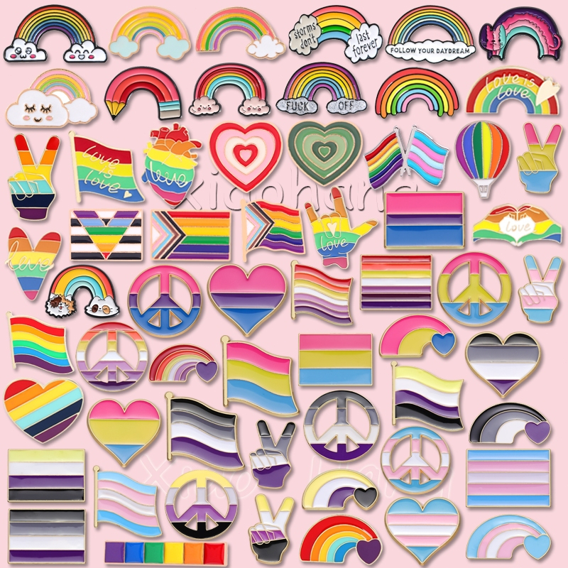 เข็มกลัด รูปการ์ตูนเมฆ สายรุ้ง LGBT หลากสี เครื่องประดับ สําหรับเพื่อน