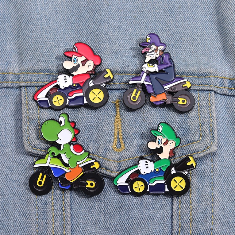 เข็มกลัด ลายเกมมาริโอ้ Yoshi Mario Luigi เครื่องประดับ สําหรับเพื่อน ขี่รถจักรยานยนต์