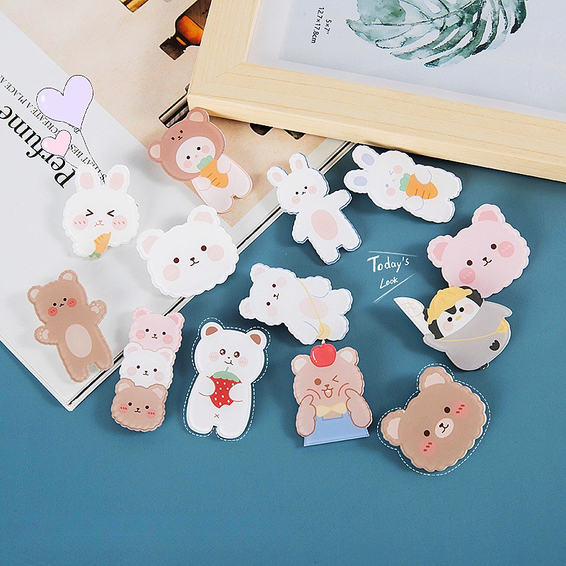 เข็มกลัดอะคริลิค แบบนิ่ม รูปการ์ตูนกระต่าย หมีน่ารัก สําหรับห้อยกระเป๋า