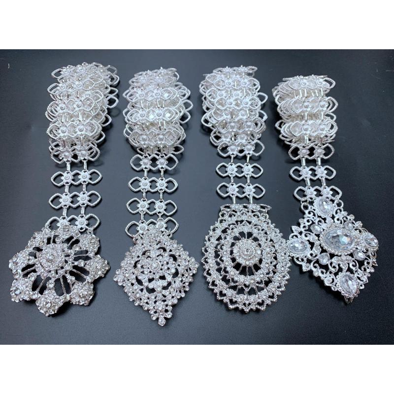 เข็มขัดสีเงินชุดไทยหลายสไตล์ Vintage Jewelry เข็มขัดและหัวเข็มขัดปรับความยาวได้