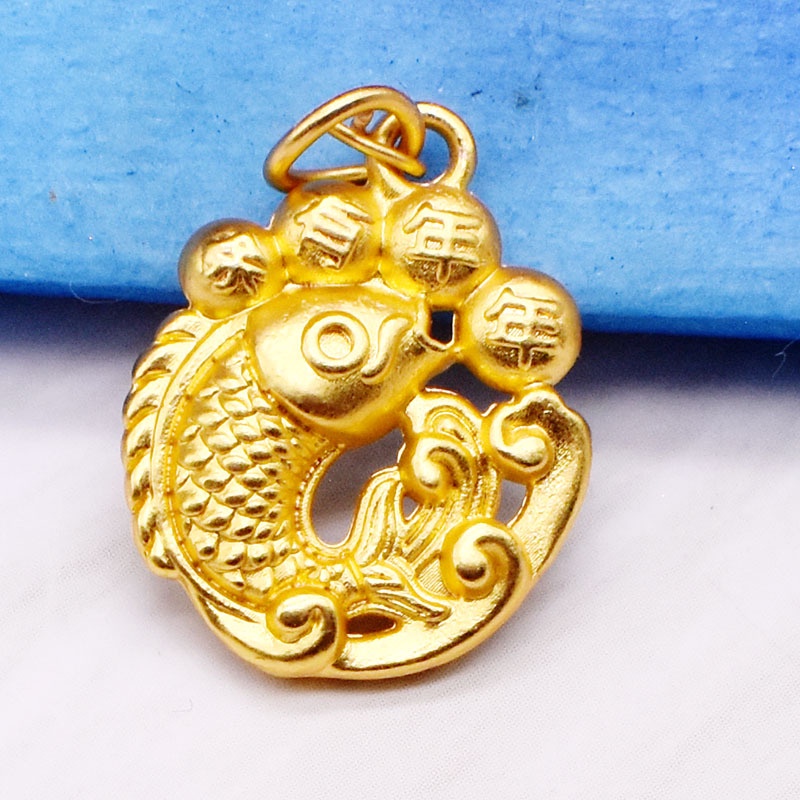 เครื่องประดับ จี้ปลาคาร์พ เนื้อแมตต์ สีทอง สําหรับทุกปี