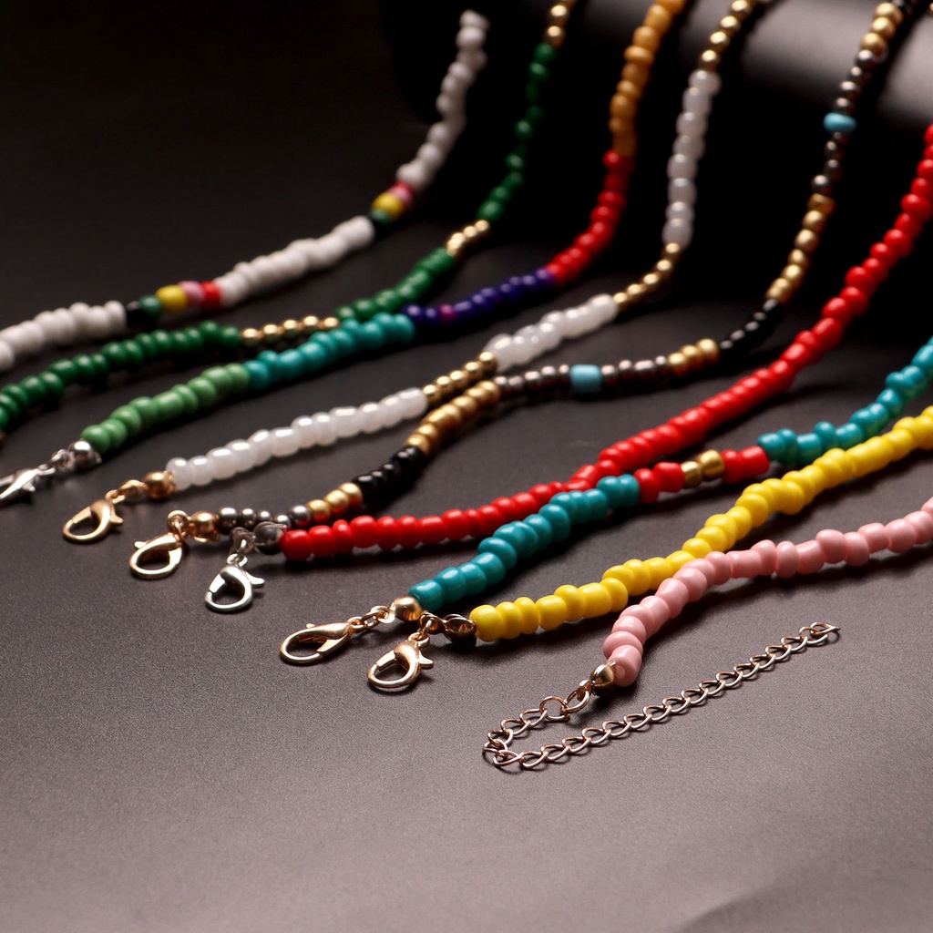 เครื่องประดับ สร้อยคอ โลหะผสม จี้ลูกปัดข้าว ปลาดาว ผีเสื้อ สีสันสดใส สําหรับผู้หญิง