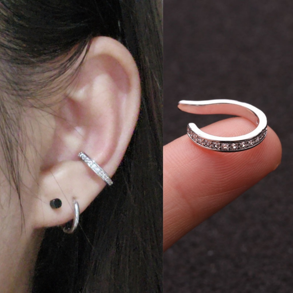 เอียคัพ ประดับเพชรcz งานสวย ใส่สบาย (E141-142)