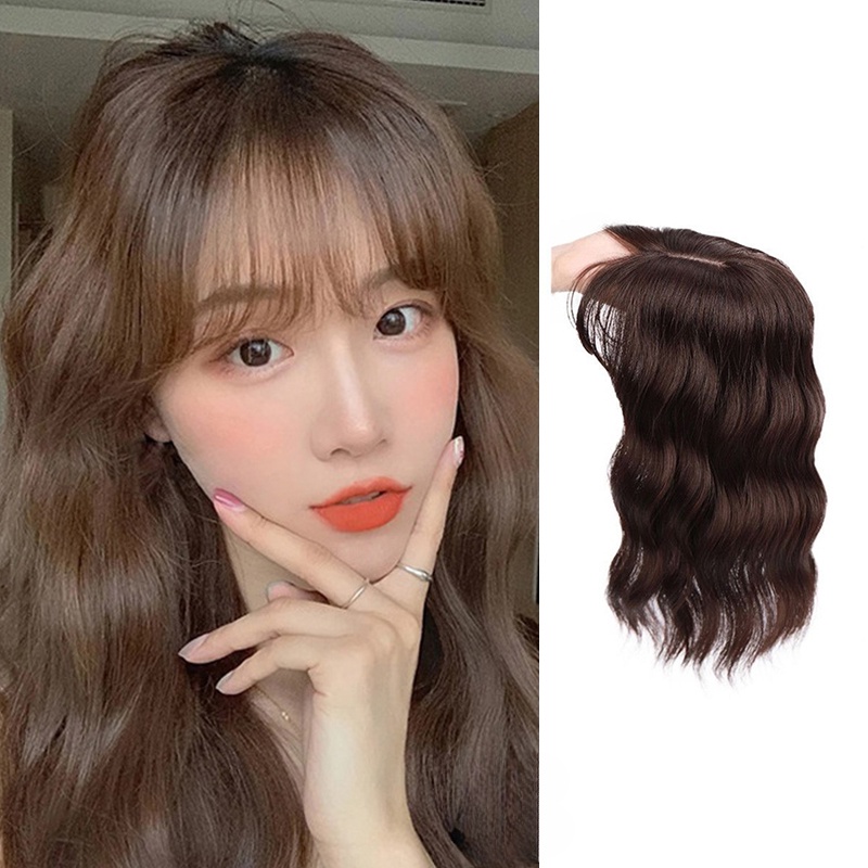 แผ่นต่อผมคลื่นน้ํา ขนาด 35 ซม. ที่มองไม่เห็น สําหรับปิดผมหงอก
