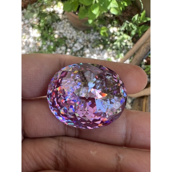 แพซ CZ LAVENDOR 35x30 mm weight 235 กะรัต (carats )แพซ CZ เพชรรัสเซีย เนื้อแข็ง