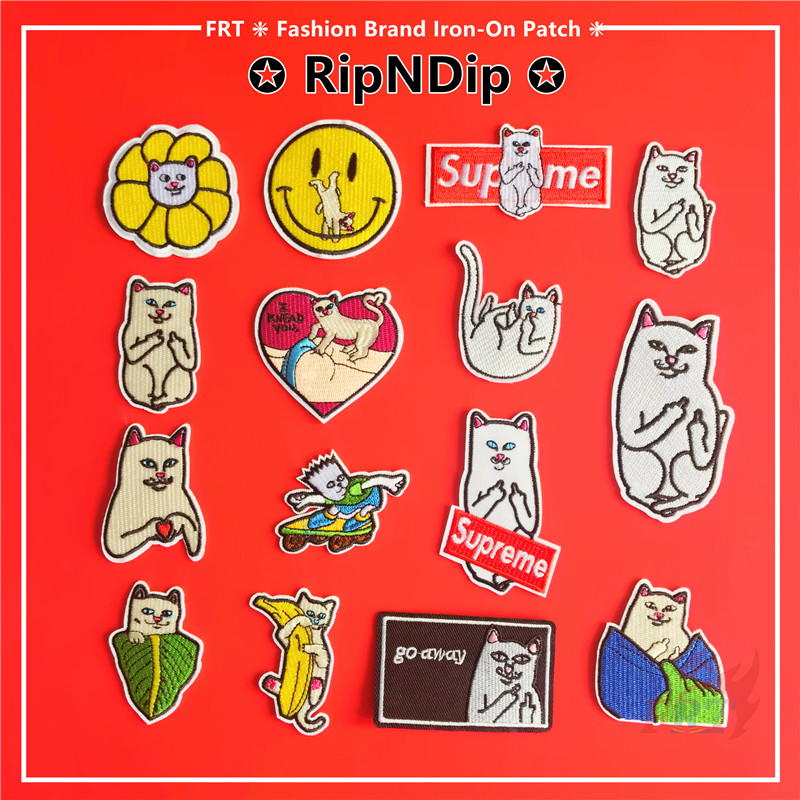 แฟชั่น Brand : Ripndip แผ่นผ้าเย็บปักลาย Diy สําหรับเย็บปักตกแต่งเสื้อผ้า 1 ชิ้น