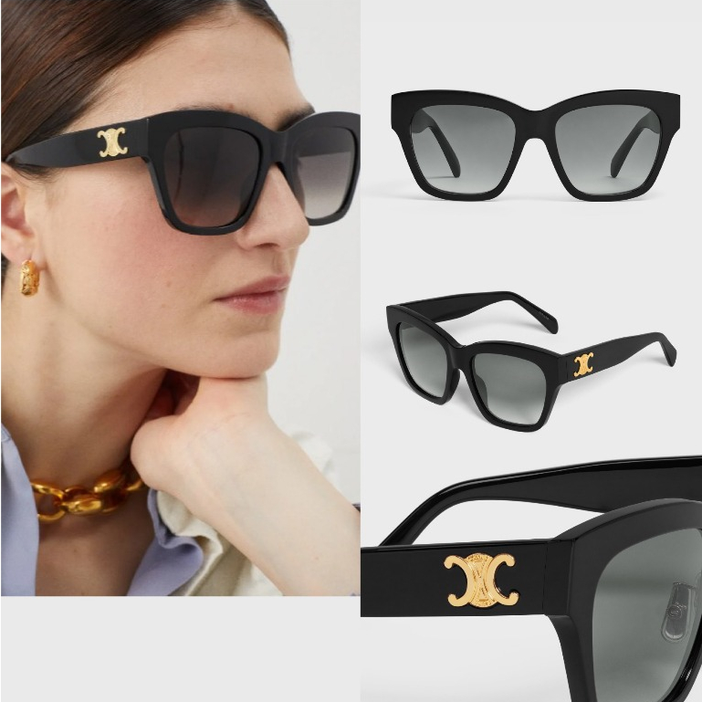 แว่นกันแดด Celine Triomphe 09 รหัส CL40253 ทรงยอดฮิต oversizeนิดๆ หน้ากลม หน้าใหญ่ ใส่ได้สบายๆ