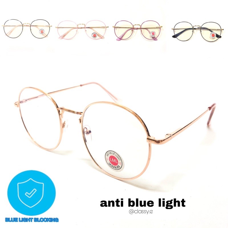 แว่นตากรองแสง ขาสปริง แว่นกรองแสงสีฟ้า แว่นตากรองแสง บลูบล็อค ( blueblock lens ) ทรงหยดน้ำ