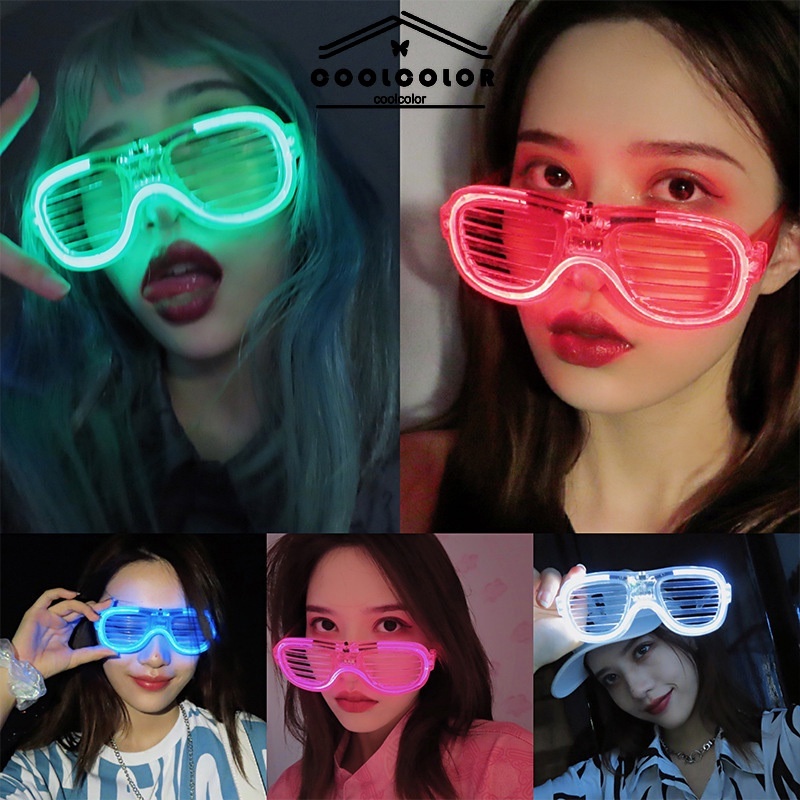 แว่นตาปาร์ตี้ ไฟกระพริบ มีให้เลือกหลายสี คริสต์มาส งานวันเกิด LED glasses