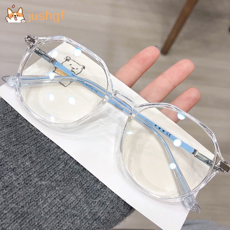 แว่นตาสายตาสั้น 0.0 to -6.0 กรอบสี่เหลี่ยมป้องกันแสงสีฟ้าสไตล์เกาหลี