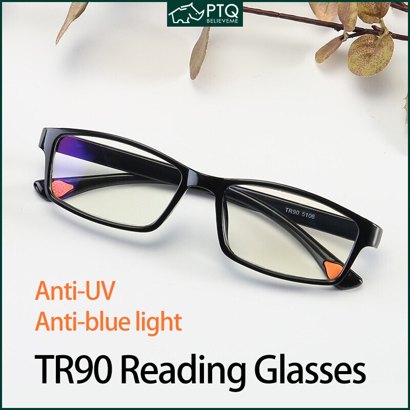 แว่นตาอ่านหนังสือ ป้องกันแสงสีฟ้า TR90 แว่นตาอ่านหนังสือเรซิ่น HD